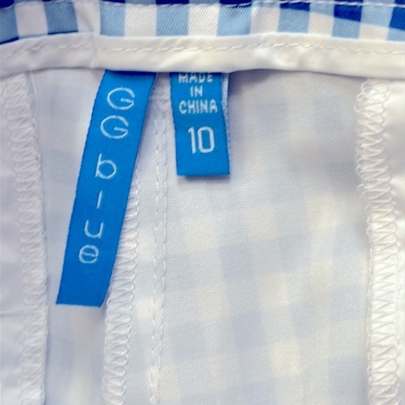 NWOT Women’s GG Blue Mod Gingham Coolmax Lycra & Polyester Ankle Golf Pants 10 - Picture 7 of 8